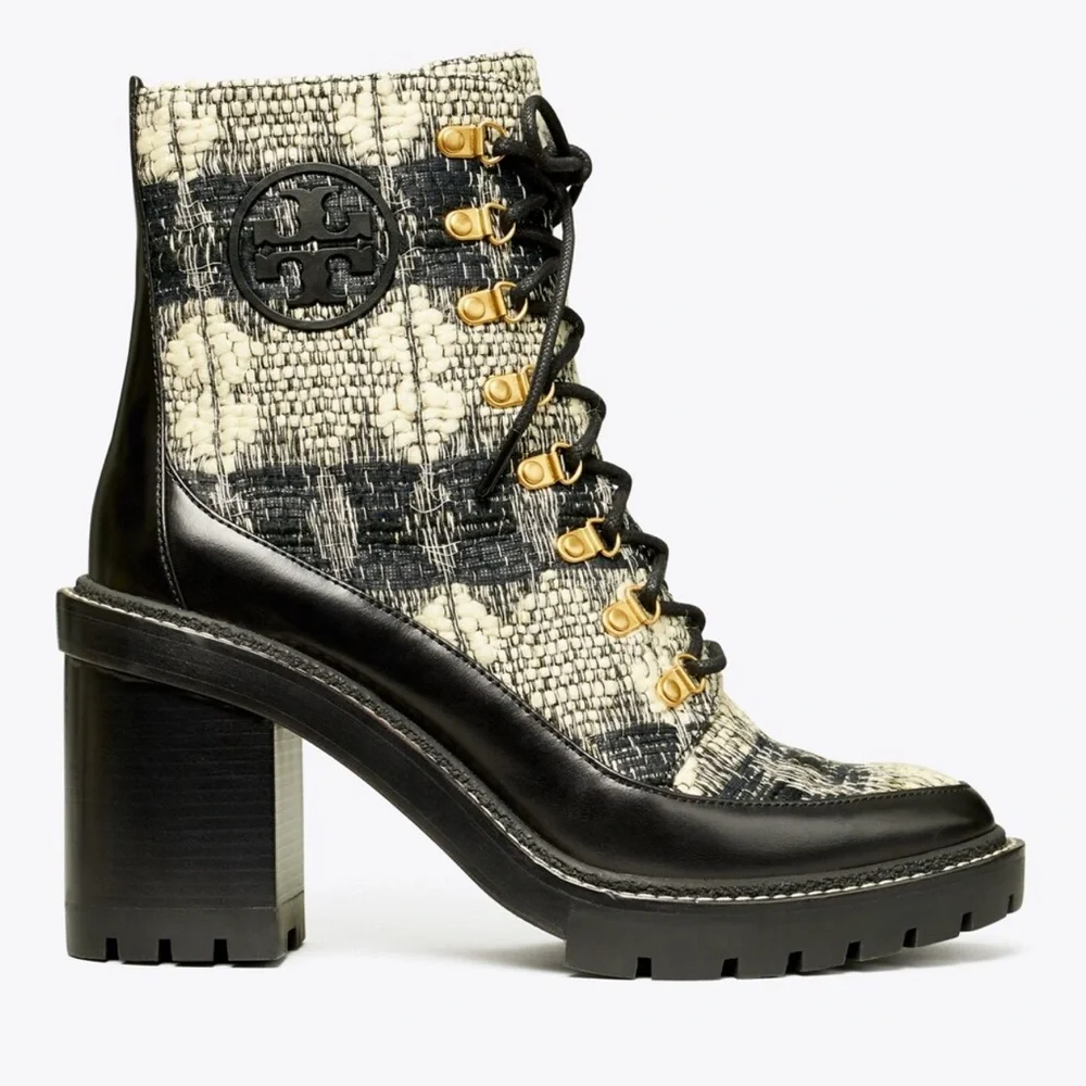 Tory Burch Black and White Women's Boots - Picture 2 of 9